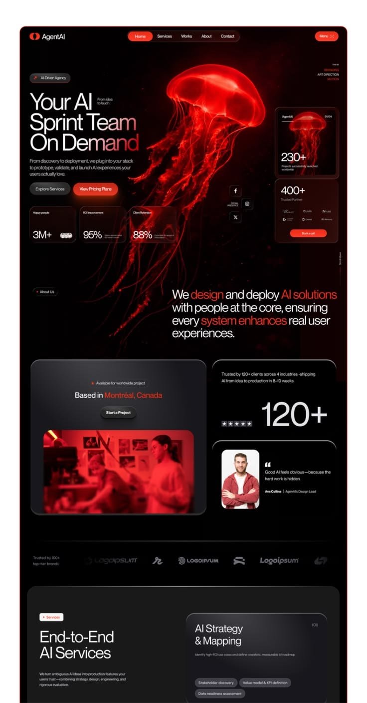 Site da AgentAI criado pela AD Sites